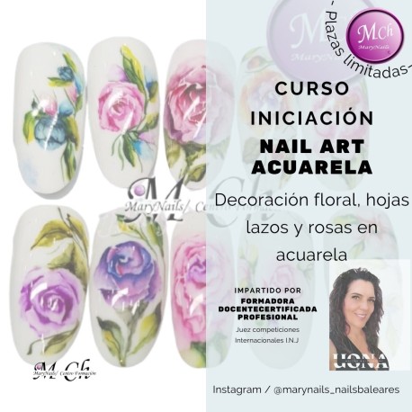 CURSO UÑAS NAIL ART ACUARELA