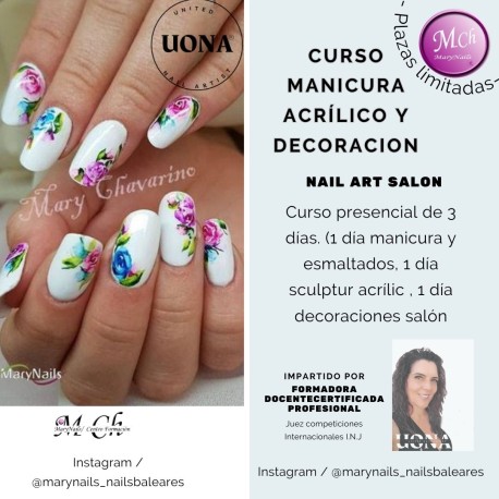 CURSO PRESENCIAL UÑAS ACRILICO MANICURA Y DECORACION
