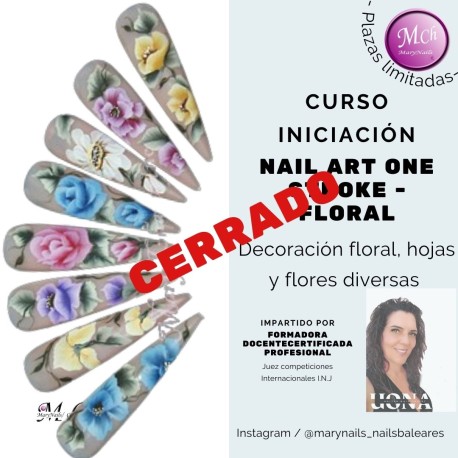 CURSO UÑAS NAIL ART FLORAL ONE STROKE