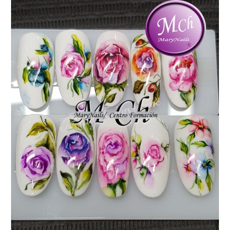 Curso ONLINE acuarela Nail Art uñas