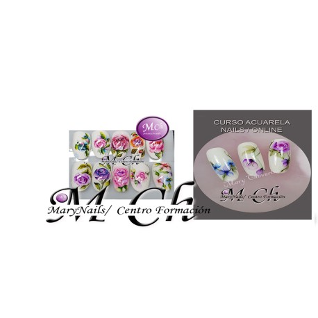 Curso ONLINE acuarela Nail Art uñas