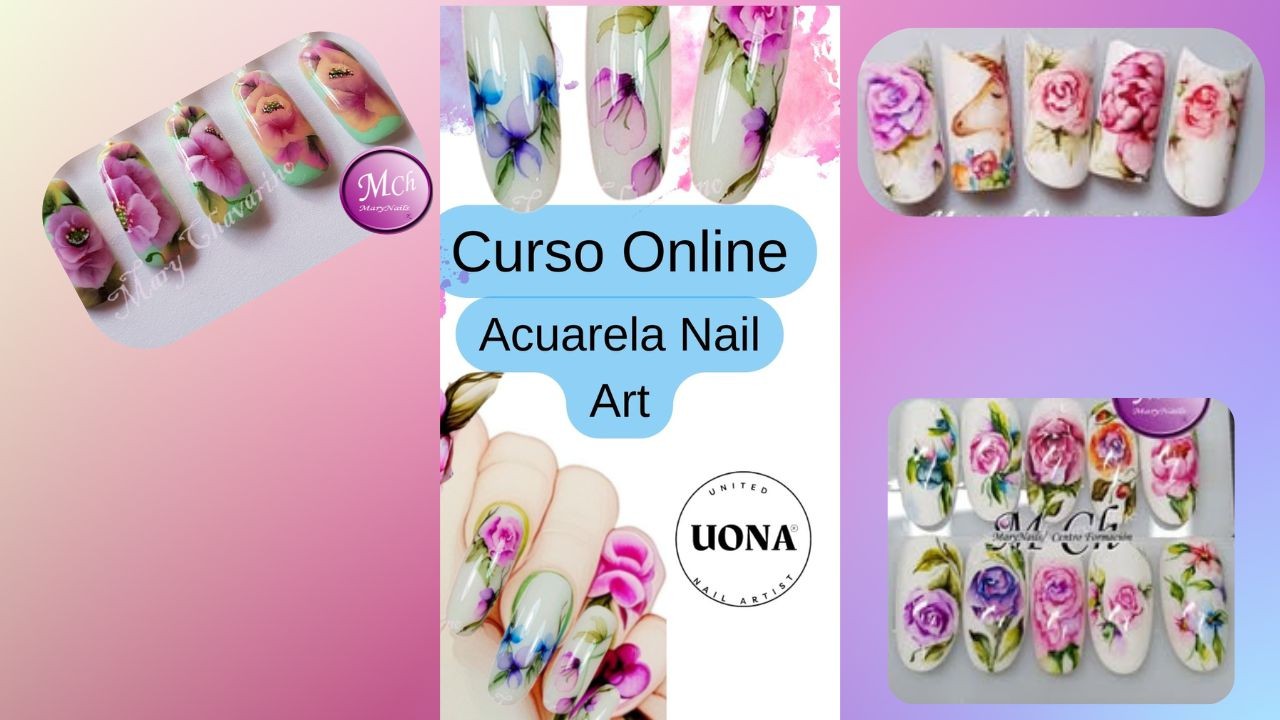 Curso uñas acuarela